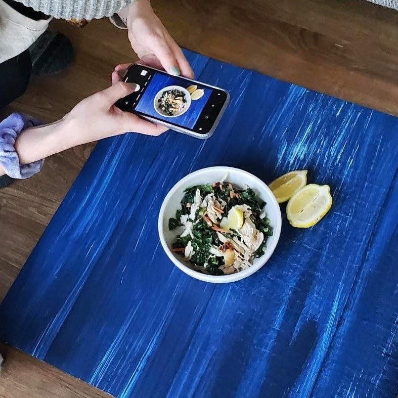 My Blue Heaven Painted Wood Photography Backdrop