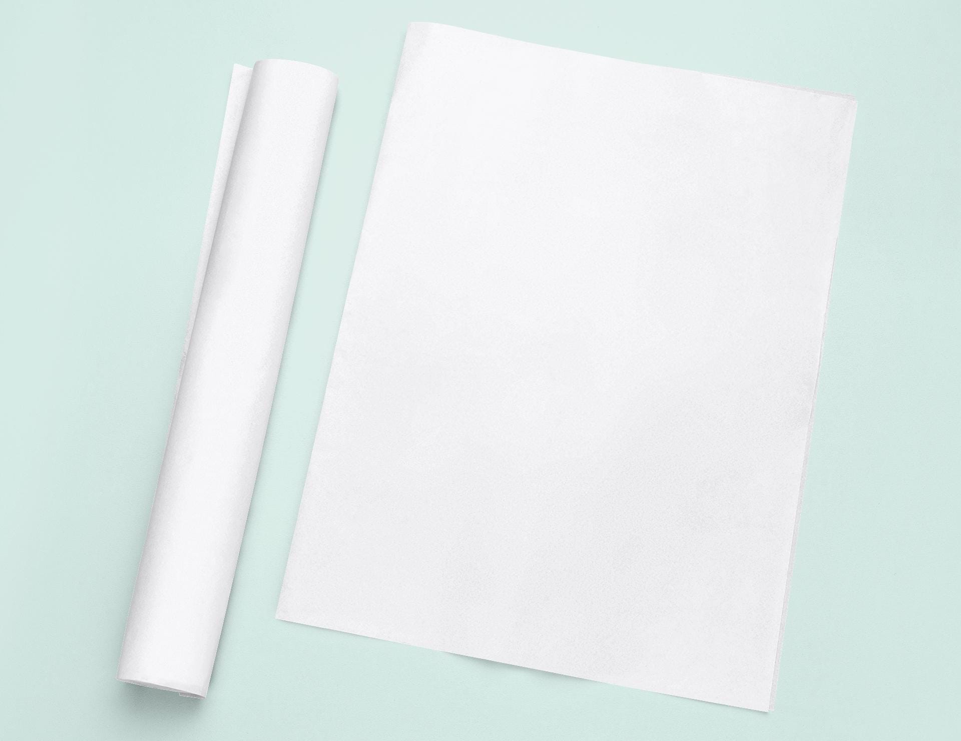 a roll of white paper next to a roll of white paper